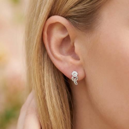 Сребърни обеци с циркони 7317