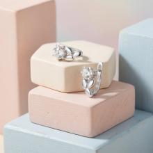 Сребърни обеци с циркони 7317