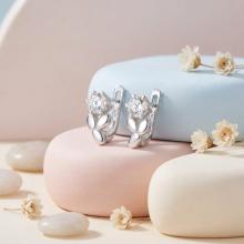 Сребърни обеци с циркони 7317