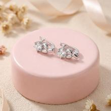 Сребърни обеци с циркони 7317