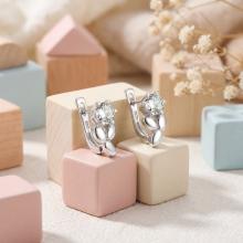 Сребърни обеци с циркони 7317