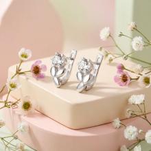 Сребърни обеци с циркони 7317