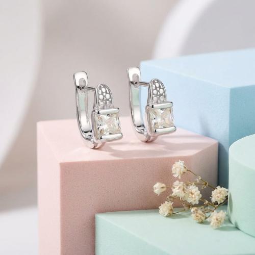 Сребърни обеци с циркони 7320