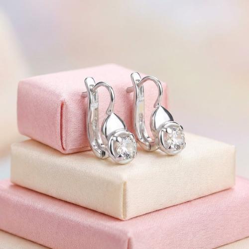 Сребърни обеци с циркони 7321