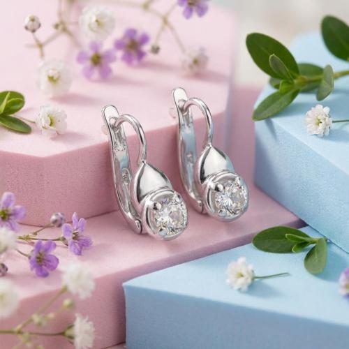 Сребърни обеци с циркони 7321