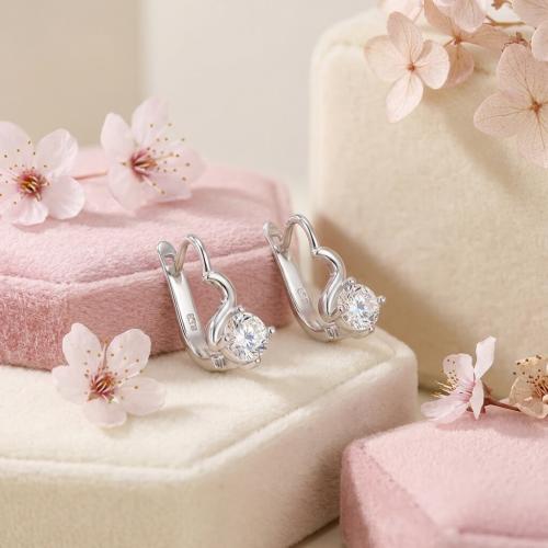 Сребърни обеци с циркони 7322