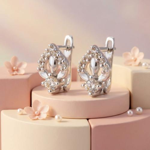 Сребърни обеци с циркони 7324