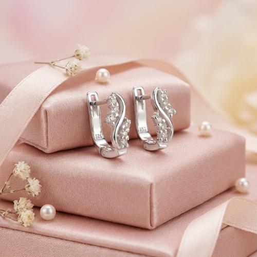 Сребърни Обеци С Циркони 7325