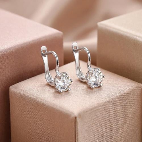 Сребърни обеци с циркони 7330