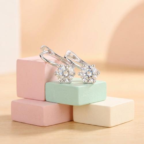 Сребърни обеци с циркони 7330