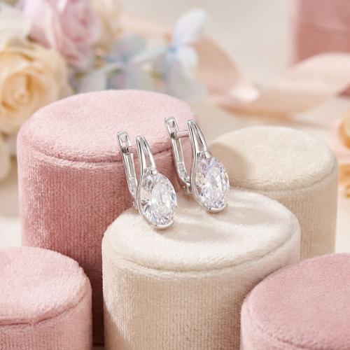 Сребърни обеци с циркони 7331