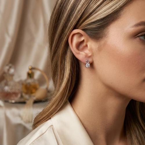 Сребърни обеци с циркони 7333