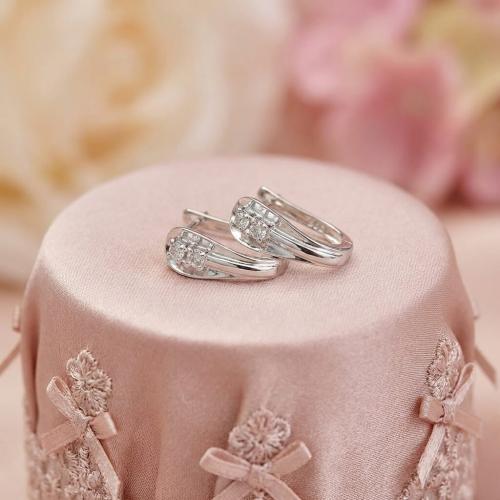 Сребърни обеци с циркони 7334