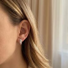 Сребърни обеци с циркони 7334