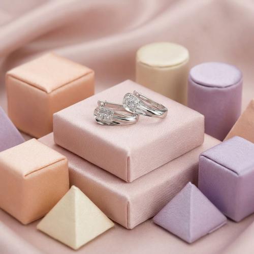 Сребърни обеци с циркони 7334