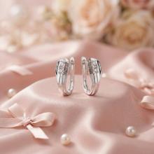 Сребърни обеци с циркони 7334