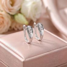 Сребърни обеци с циркони 7334