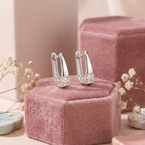 Сребърни обеци с циркони 7335