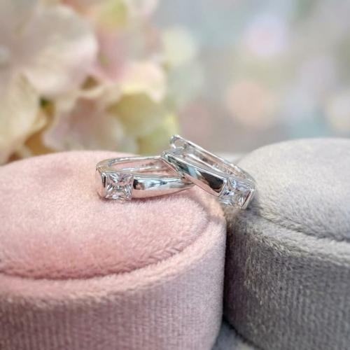 Сребърни обеци с циркони 7335