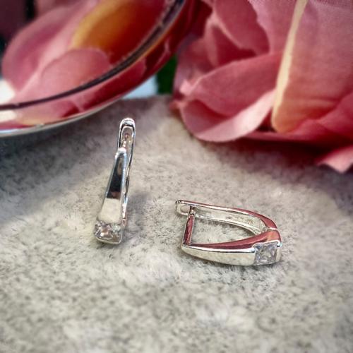 Сребърни обеци с циркони 7335