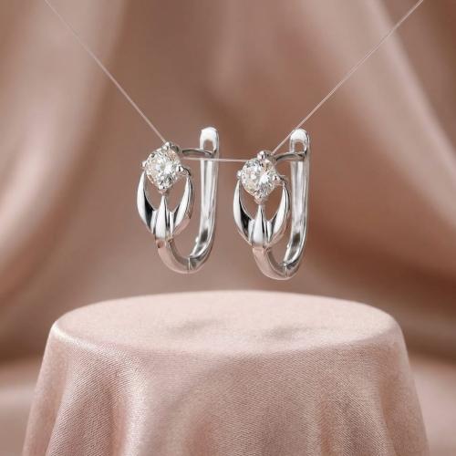 Сребърни обеци с циркони 7345