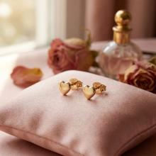 Златни обеци Сърца