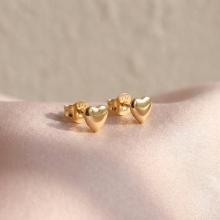 Златни обеци Сърца