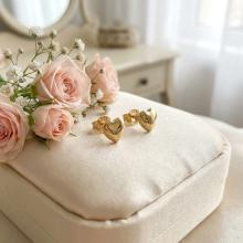 Златни обеци Сърца