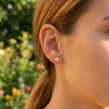 Златни обеци Сърца