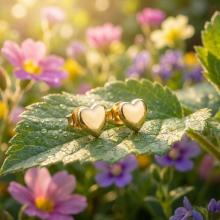 Златни обеци Сърца