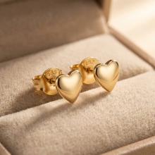 Златни обеци Сърца