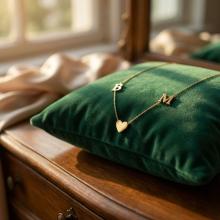 Златно колие със сърце и буква по избор