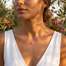 Златно колие с циркон и буква по избор