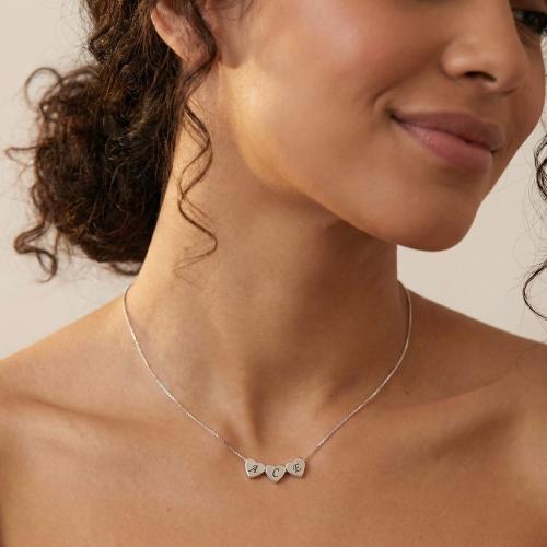 Сребърно колие със сърце и възможност за гравиране