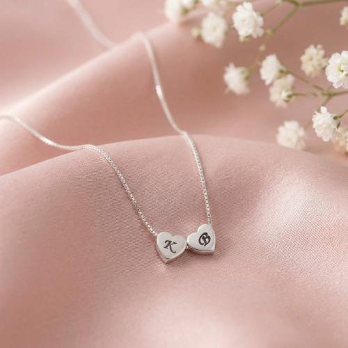 Сребърно колие със сърце и възможност за гравиране