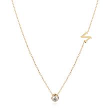 Златно колие с циркон и буква по избор