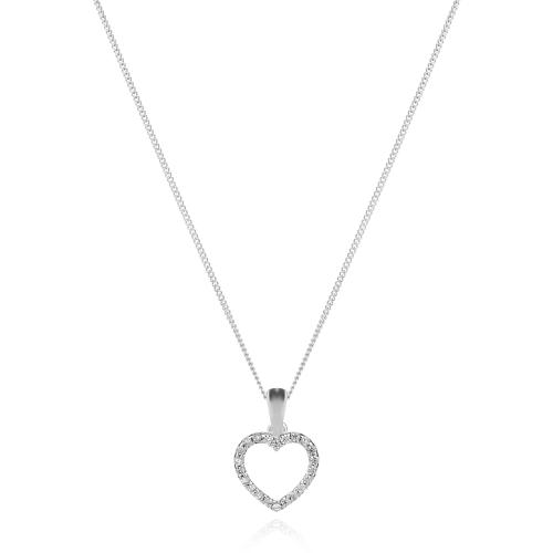 Сребърно колие Сърце без думи