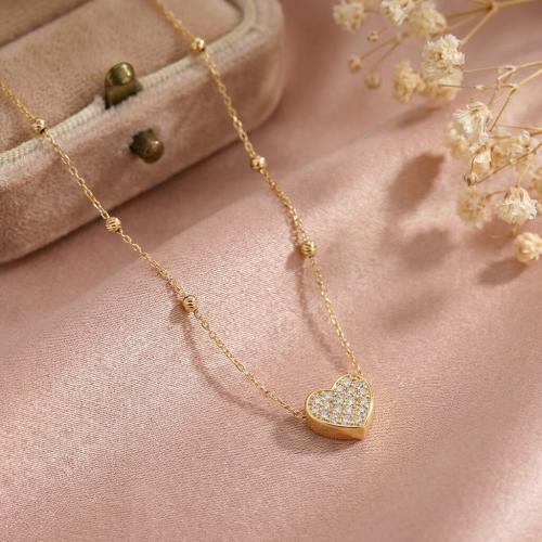 Златно колие Любов с циркони