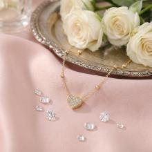 Златно колие Любов с циркони