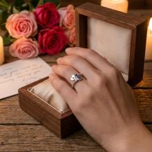 Сребърен Пръстен с гравирани инициали по избор със сърце и циркони Сребърен Пръстен с гравирани инициали по избор със сърце и циркони