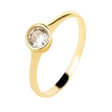 Годежен златен пръстен с циркон