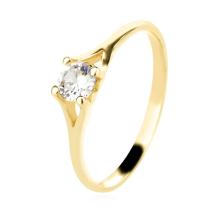 Годежен златен пръстен с циркон