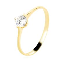 Годежен златен пръстен с циркон