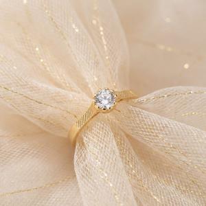 Годежен златен пръстен с циркон