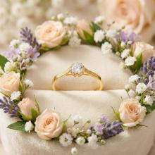 Годежен златен пръстен с циркон Годежен златен пръстен с циркон