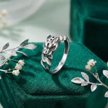 Сребърен пръстен Пума Патиниран