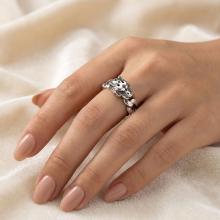 Сребърен пръстен Пума Патиниран