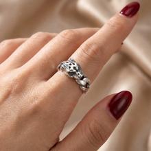 Сребърен пръстен Пума Патиниран