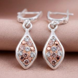  Сребърни Обеци С Кристали От Sw® SO159 Peach Gold
