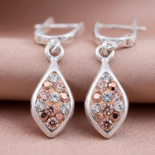 Сребърни Обеци С Кристали От Sw® SO159 Peach Gold